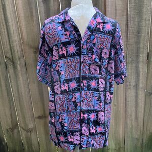 HOT LAVA Raver Leave Your Mark Take What's Yours ALOHA SHIRT M